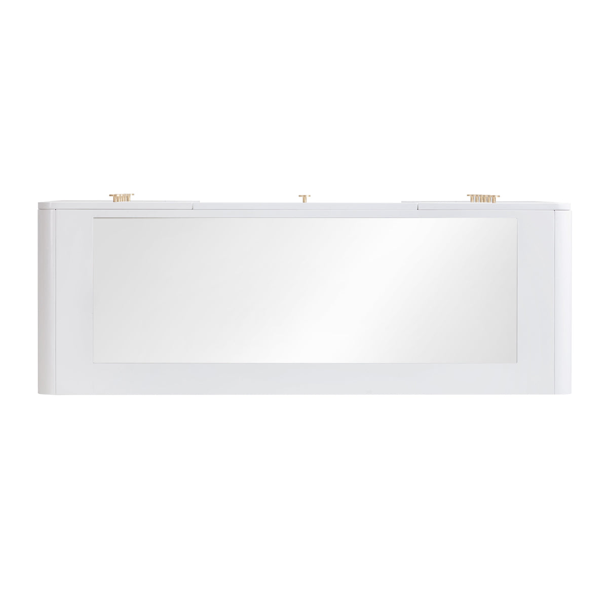 Hollywood 56" White Desk with LED Panel Vanity Mirror