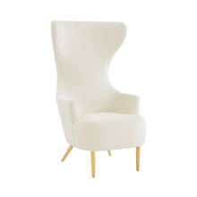 Julia Performance Velvet Channel Tufted Wingback Accent Chair by Inspire Me! Home Decor