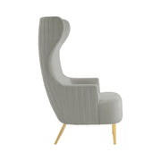 Julia Performance Velvet Channel Tufted Wingback Accent Chair by Inspire Me! Home Decor