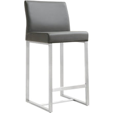 Denmark Performance Vegan Leather Stool with Silver Base - Set of 2