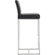 Denmark Performance Vegan Leather Stool with Silver Base - Set of 2
