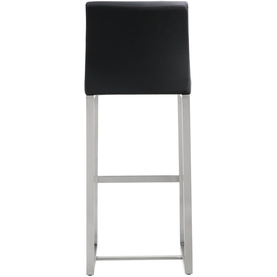 Denmark Performance Vegan Leather Stool with Silver Base - Set of 2