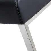 Denmark Performance Vegan Leather Stool with Silver Base - Set of 2