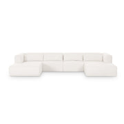 Tarra 4-Piece Cream Performance Chenille Modular U-Sectional