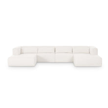 Tarra 4-Piece Cream Performance Chenille Modular U-Sectional