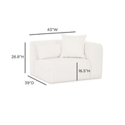 Tarra Cream Performance Chenille Modular Corner Chair
