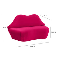Lips 68" Performance Velvet Settee