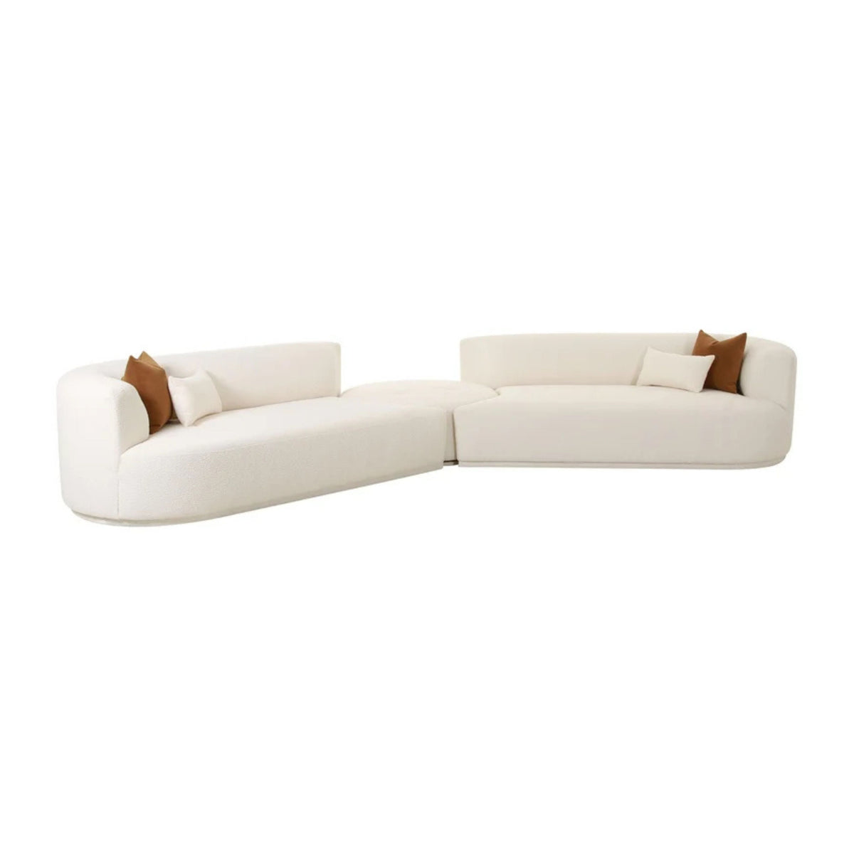 Fickle 3-Piece Cream Performance Boucle Modular Sectional