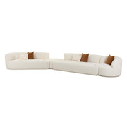 Fickle 4-Piece Cream Performance Boucle Modular Sectional