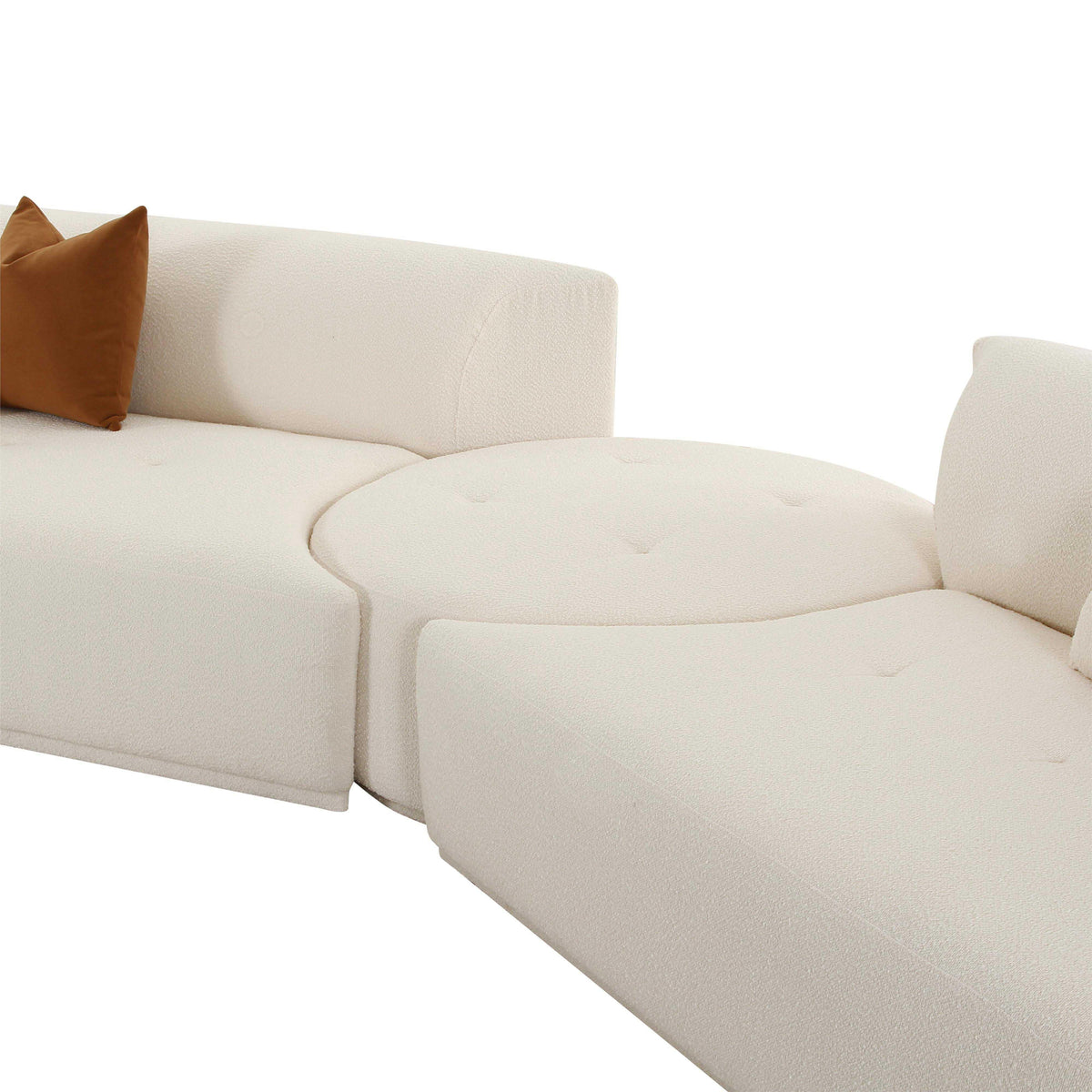 Fickle 4-Piece Cream Performance Boucle Modular Sectional