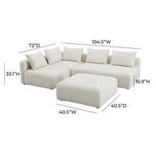 Hangover 4-Piece Cream Performance Boucle Modular Chaise Sectional