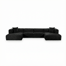 Tarra 4-Piece Fluffy Oversized Performance Corduroy Modular U-Sectional