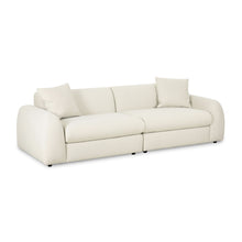 Kourtney 100" Cream Performance Faux Mohair Sofa