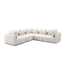 Hangover 5-Piece Contract-Grade Textured Fabric Modular L-Sectional