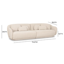 Misty 115" Cream Performance Boucle Modular Sofa