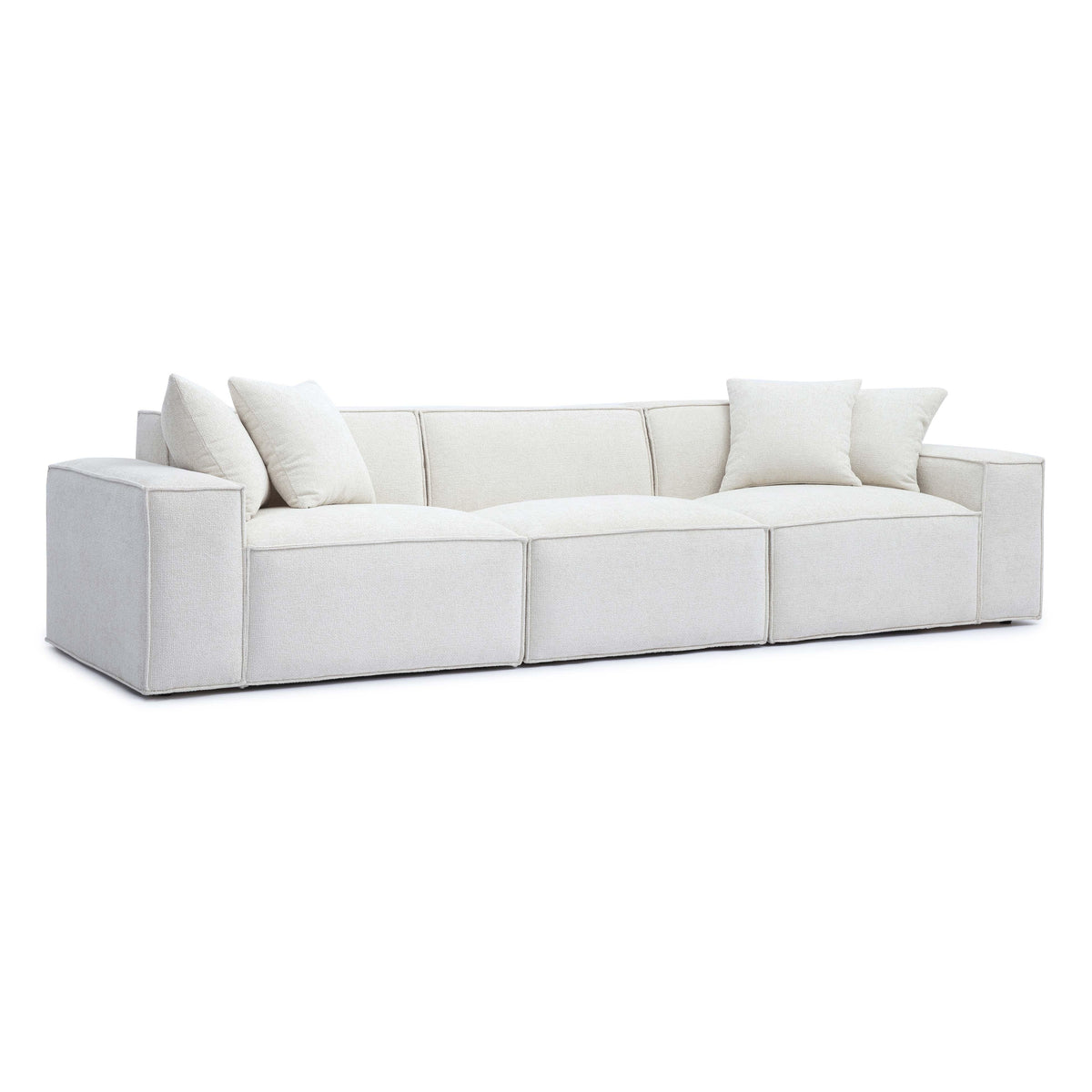 Mindy 115" Performance Chenille Basketweave Modular Sofa