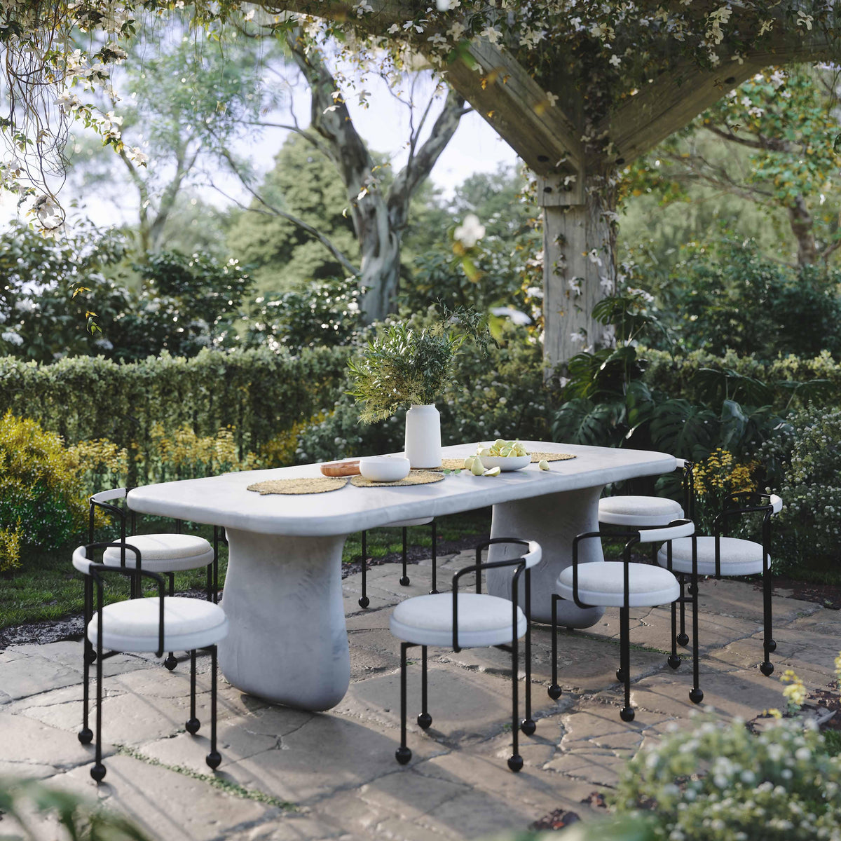 Pansy Cream Outdoor Dining Chair