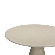 Fern 47" Beige Textured Faux Plaster Concrete Indoor / Outdoor Round Dining Table