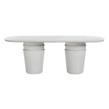 Margot 83" Light Grey Faux Plaster Indoor/Outdoor Concrete Oval Dining Table