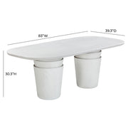Margot 83" Light Grey Faux Plaster Indoor/Outdoor Concrete Oval Dining Table