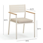Sardinia Cream Performance Fabric Outdoor Dining Chair - Set of 2