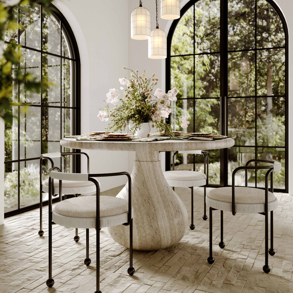 Smooch 47" Concrete Indoor/Outdoor Round Dining Table