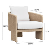 Alexa Rattan Performance Fabric Outdoor Accent Chair
