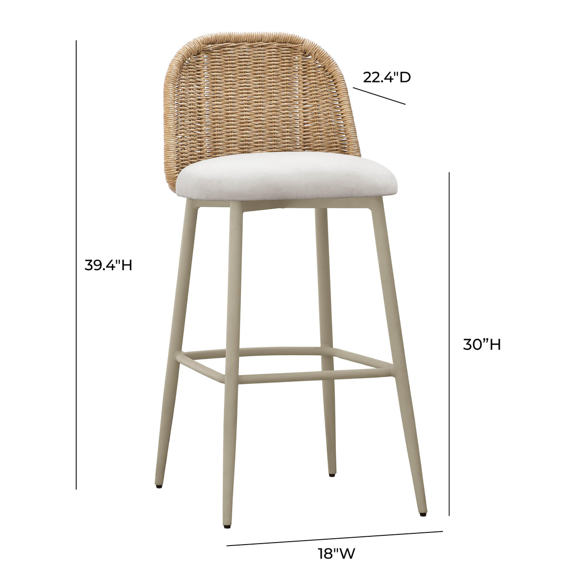 Alexa Performance Fabric Outdoor Stool