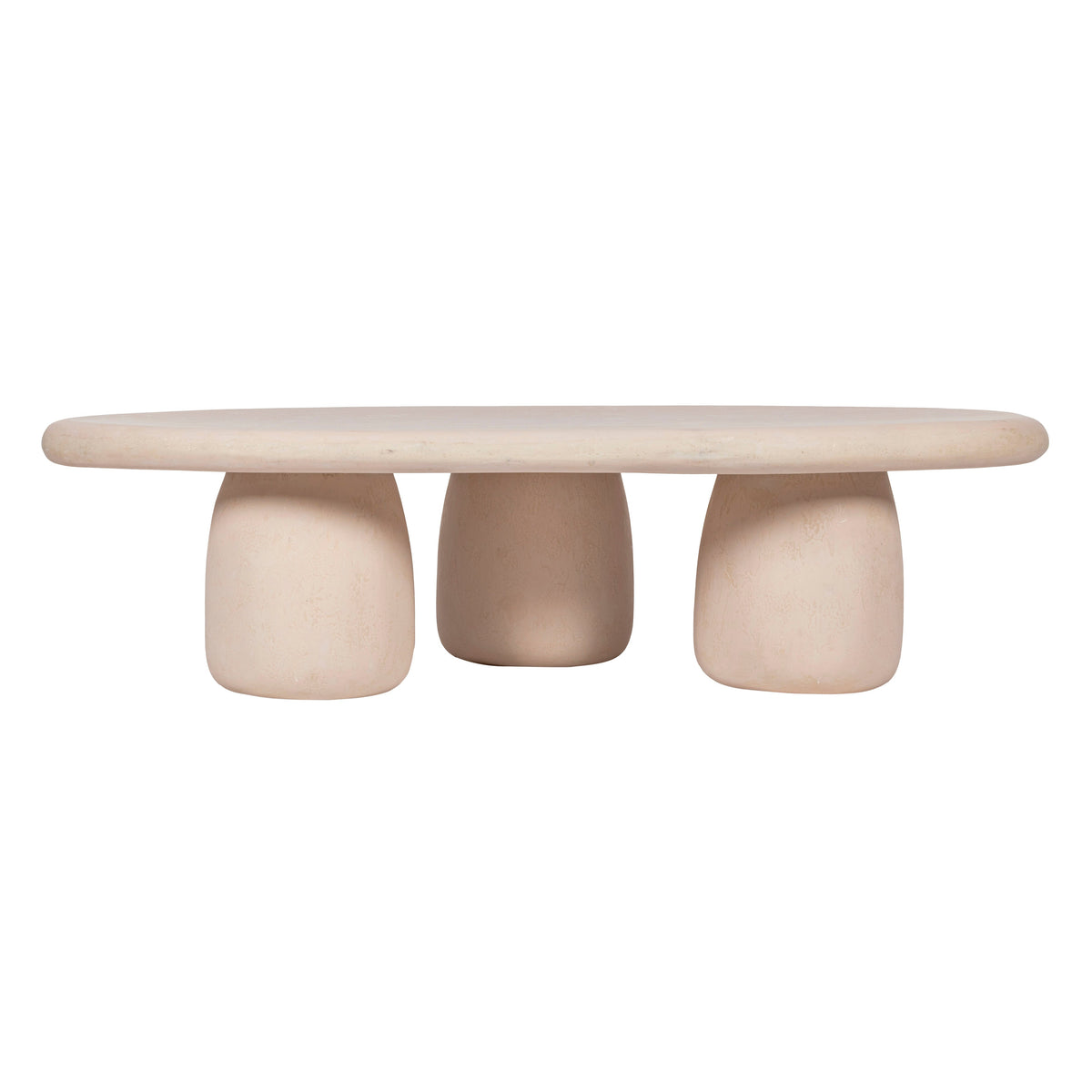 Rahul 59" Cream Lightweight Faux Stone Coffee Table