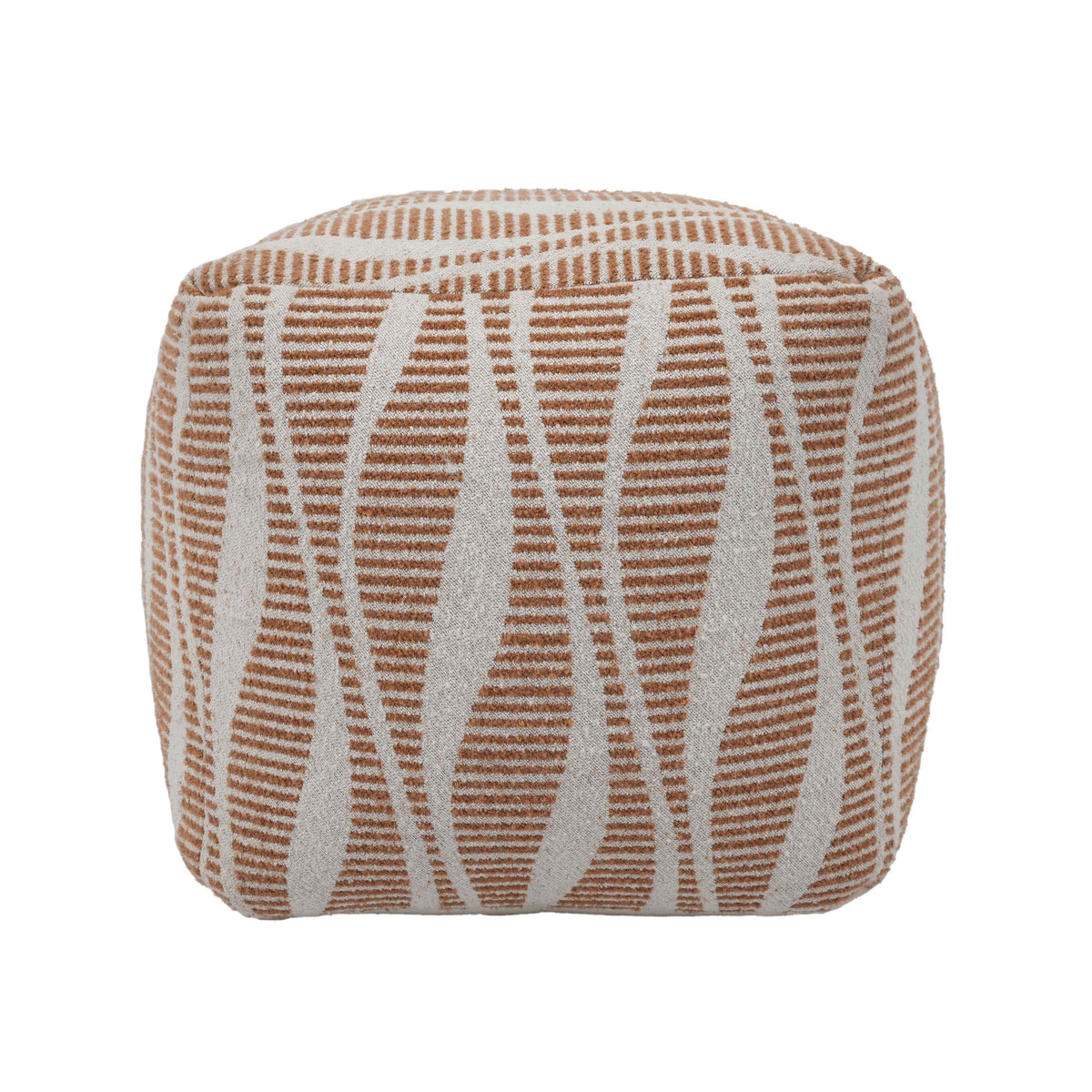 Ember Natural and Cream Woven Pouf