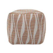Ember Natural and Cream Woven Pouf