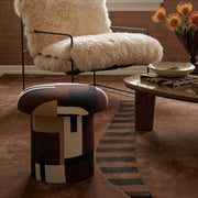 Lucy Mud Brown Abstract Print Mushroom Accent Stool
