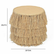 Luau Natural Rattan Round End Table