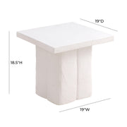 Kayla Faux Plaster Indoor / Outdoor Square Side Table