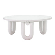Tildy 39" White Concrete Indoor / Outdoor Round Coffee Table