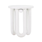 Tildy White Concrete Indoor / Outdoor Round Side Table