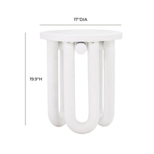 Tildy White Concrete Indoor / Outdoor Round Side Table