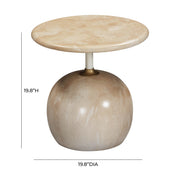 Mire Rose Faux Marble Side Table