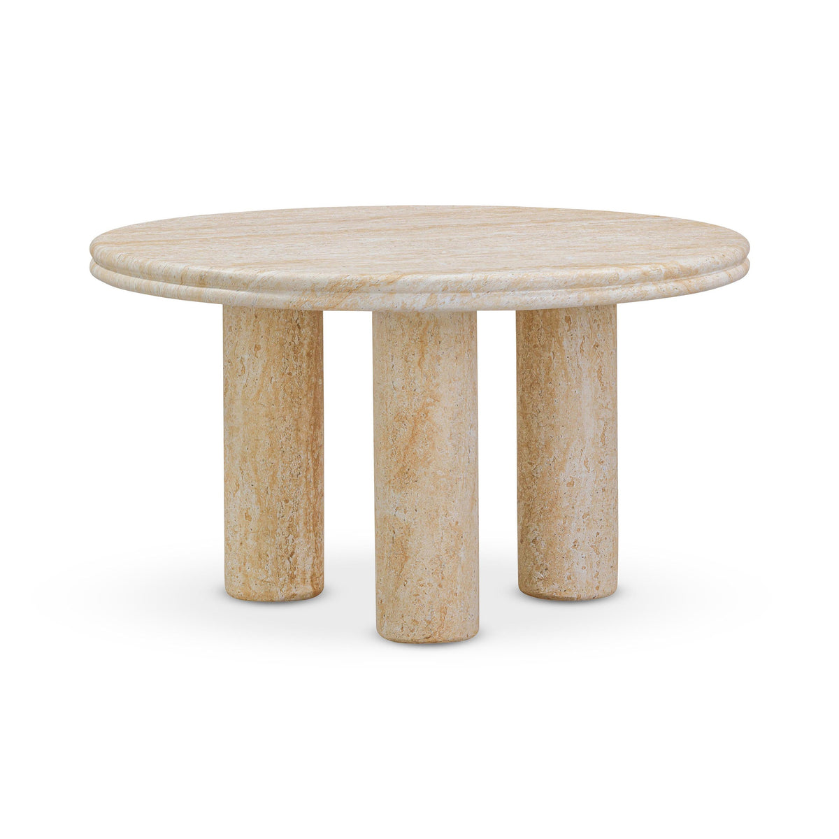 Amora 2-Piece Faux Travertine Indoor/Outdoor Nesting Accent Table Set