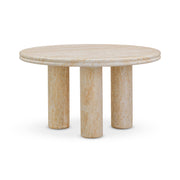 Amora 2-Piece Faux Travertine Indoor/Outdoor Nesting Accent Table Set