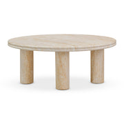 Amora 2-Piece Faux Travertine Indoor/Outdoor Nesting Accent Table Set