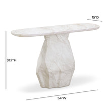Esme 54" Faux Marble Indoor/Outdoor Long Console Table