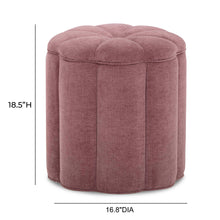 Fleur Textured Performance Velvet Storage Ottoman