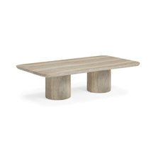Tyche 55" Faux Travertine Indoor/Outdoor Concrete Rectangular Coffee Table
