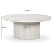 Cassandra 38" Ivory Indoor/Outdoor Concrete Round Coffee Table