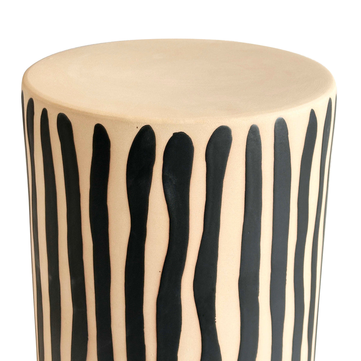 Tempest Indoor/Outdoor Ceramic Table in Stripes