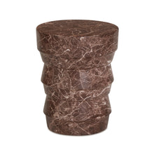 Ayon Faux Red Levanto Marble Indoor/Outdoor Concrete Side Table