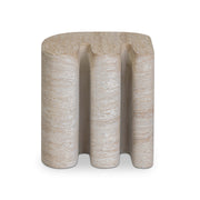 Thyme Faux Travertine Indoor/Outdoor Concrete Side Table