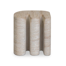 Thyme Faux Travertine Indoor/Outdoor Concrete Side Table
