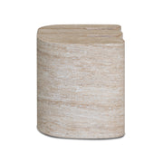 Thyme Faux Travertine Indoor/Outdoor Concrete Side Table